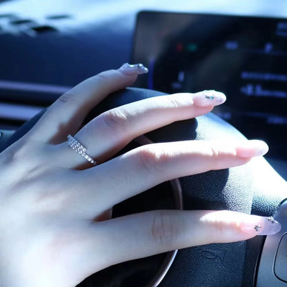 Moissanite Pavé Ring - 925 Sterling Silver, D Color