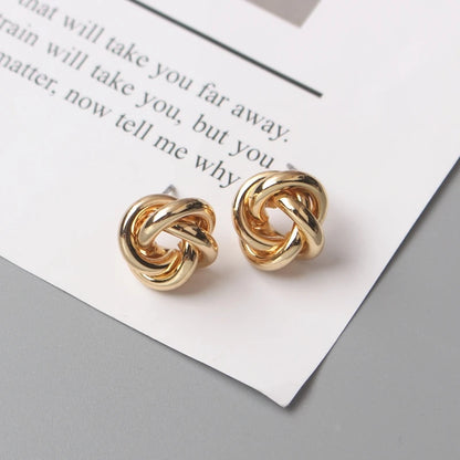 925 Sterling Silver Stud Earrings - Twist Knot Design