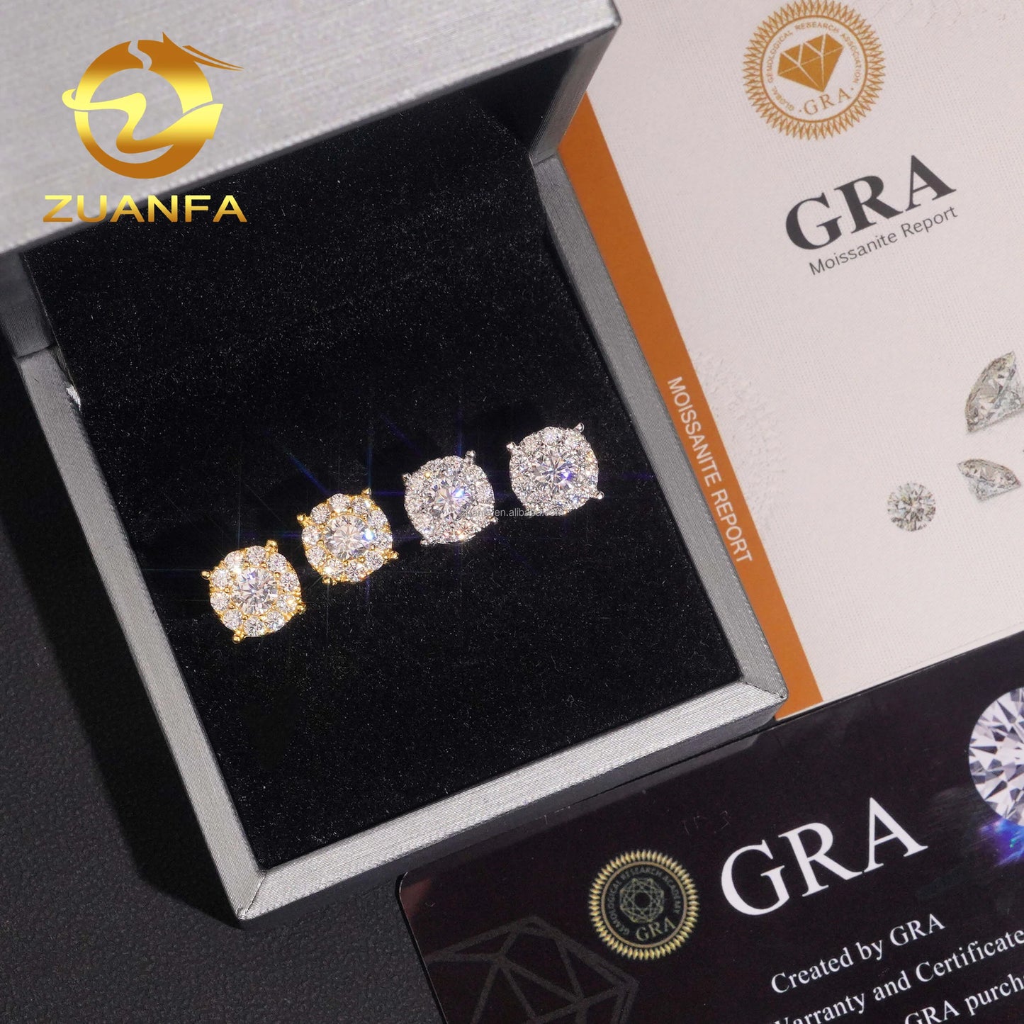 VVS1 Moissanite Stud Earrings - 925 Sterling Silver