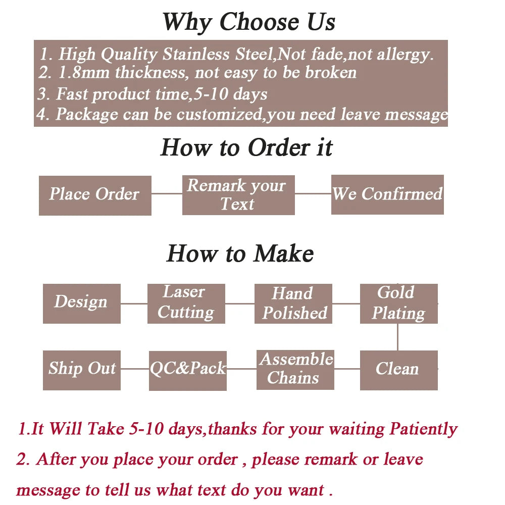 Double Heart Custom Name Necklace - Stainless Steel