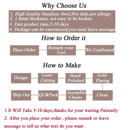 Double Heart Custom Name Necklace - Stainless Steel