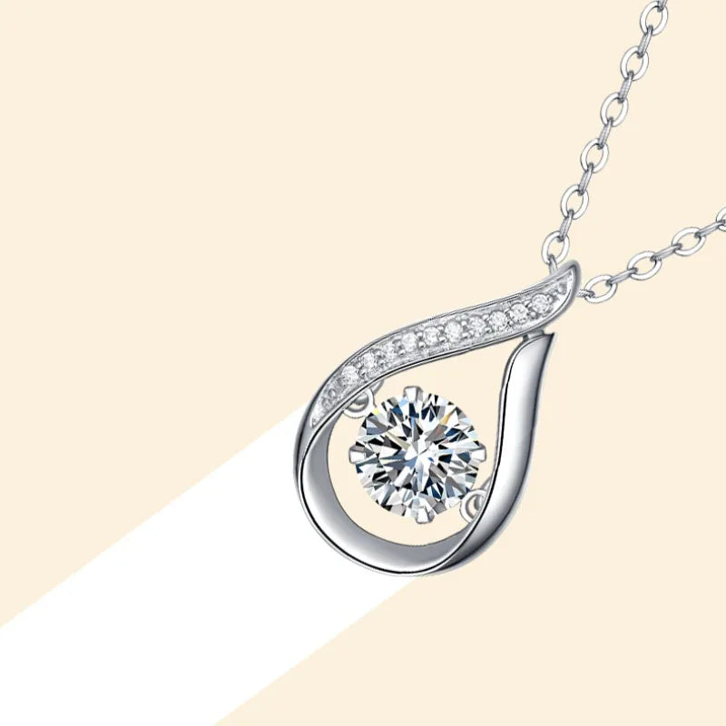 Moissanite Heart Necklace - S925 Silver Valentine's Day Gift