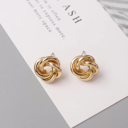 925 Sterling Silver Stud Earrings - Twist Knot Design