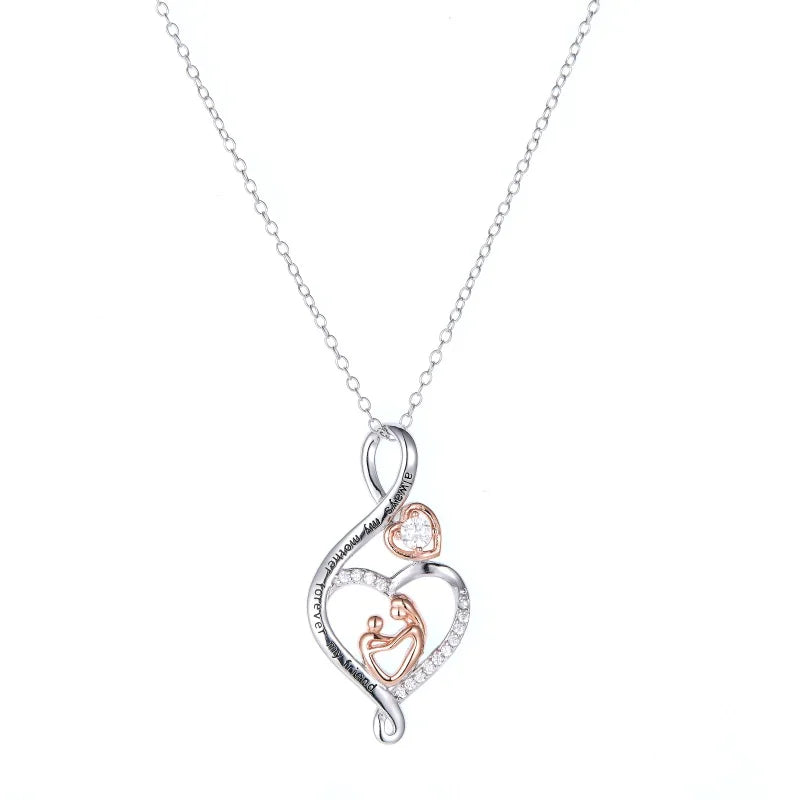 Personalized Initial Heart Necklace - 925 Sterling Silver