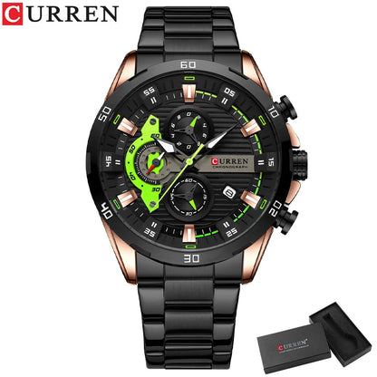 CURREN Men’s Stainless Steel Quartz Chronograph Watch, Model 8402