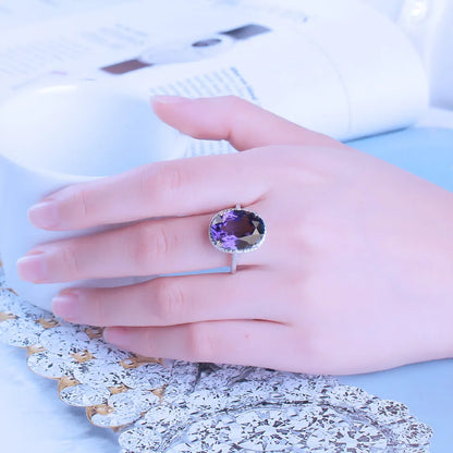 925 Sterling Silver Tanzanite Gemstone Engagement Ring