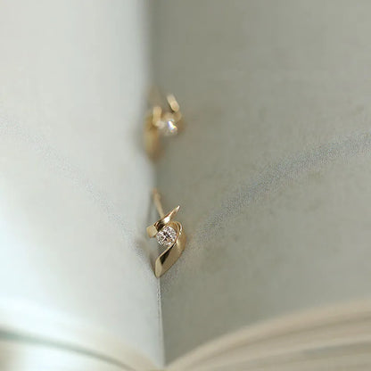925 Sterling Silver Earrings - 14K Gold Plated with Zircon