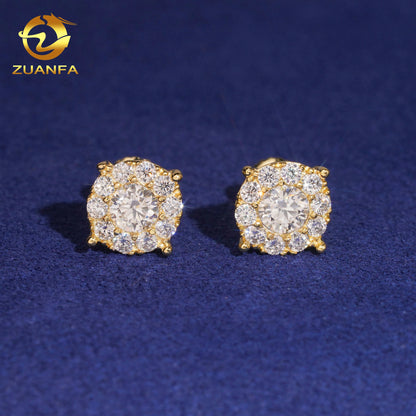 VVS1 Moissanite Stud Earrings - 925 Sterling Silver