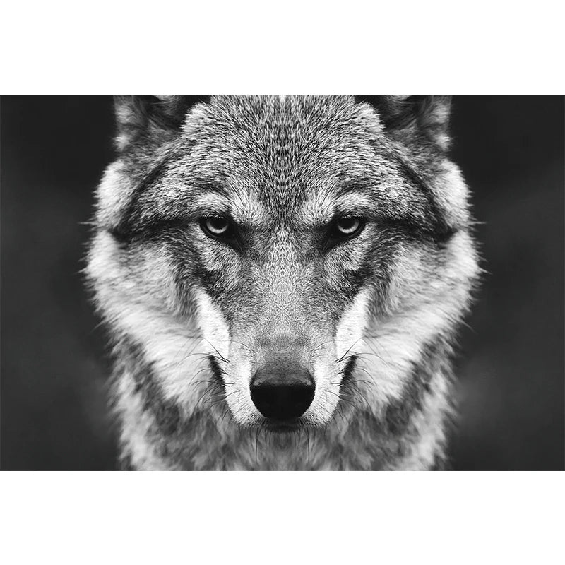 Wolf Head Canvas Wall Art - Waterproof Unframed Nordic Poster