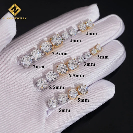 Moissanite Cluster Stud Earrings - 925 Sterling Silver