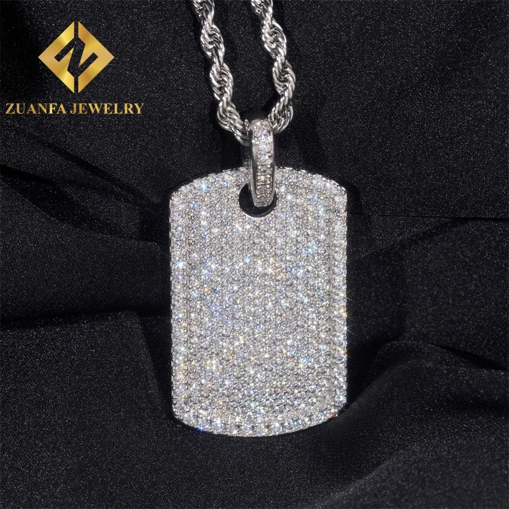 925 Sterling Silver Iced Out Moissanite Hip Hop Pendant
