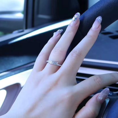 Moissanite Pavé Ring - 925 Sterling Silver, D Color