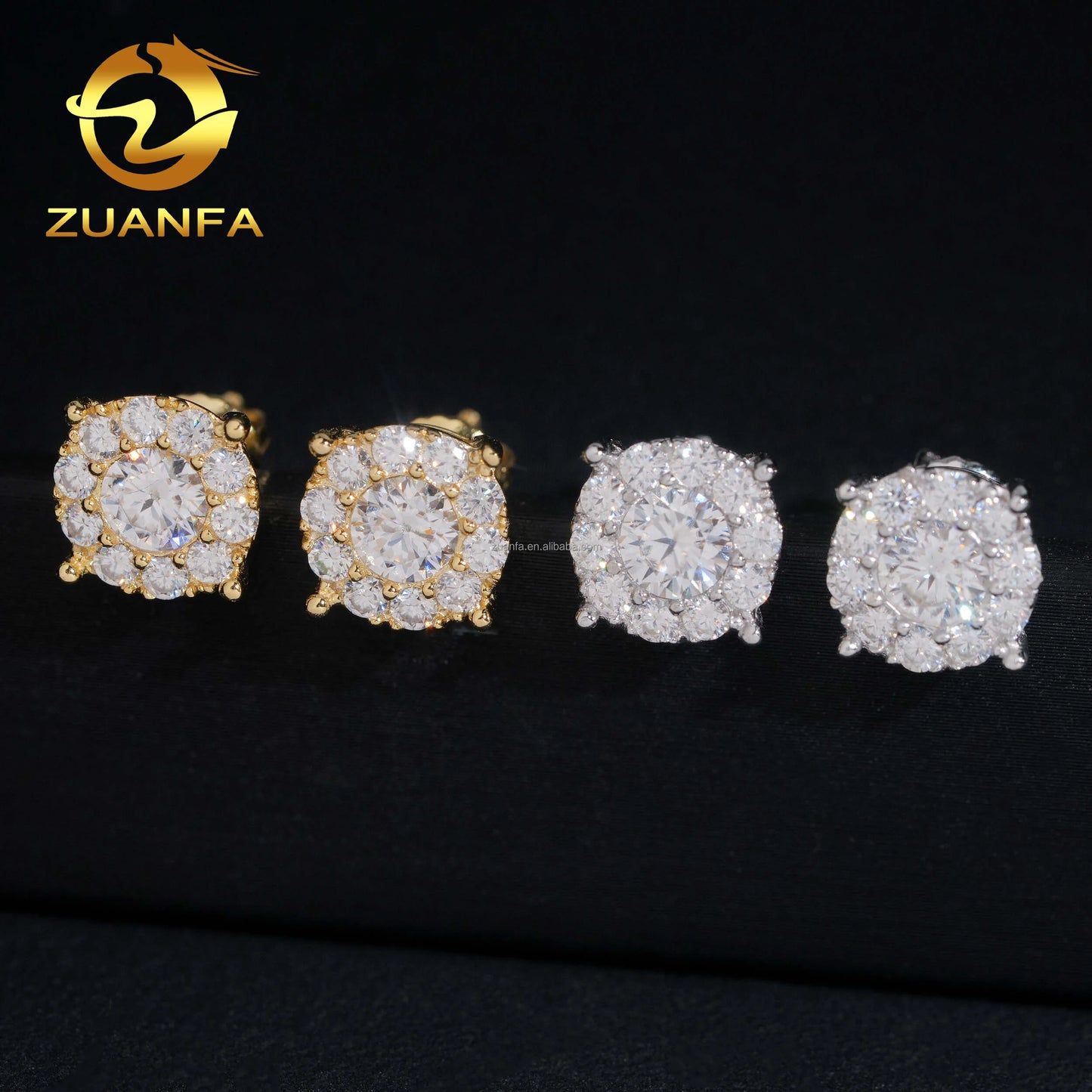 VVS1 Moissanite Stud Earrings - 925 Sterling Silver