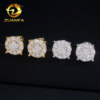 VVS1 Moissanite Stud Earrings - 925 Sterling Silver