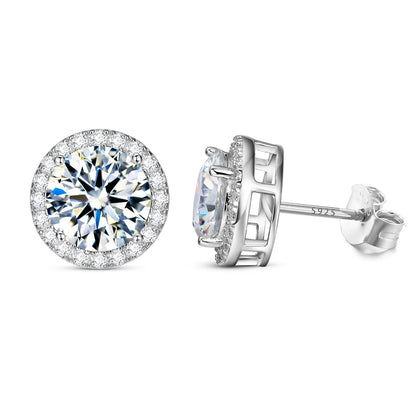 Moissanite Stud Earrings - 925 Sterling Silver Valentine's Day Gift