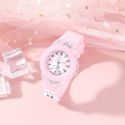 LED Light-Up Bunny Watch & Jewelry Set - Pink