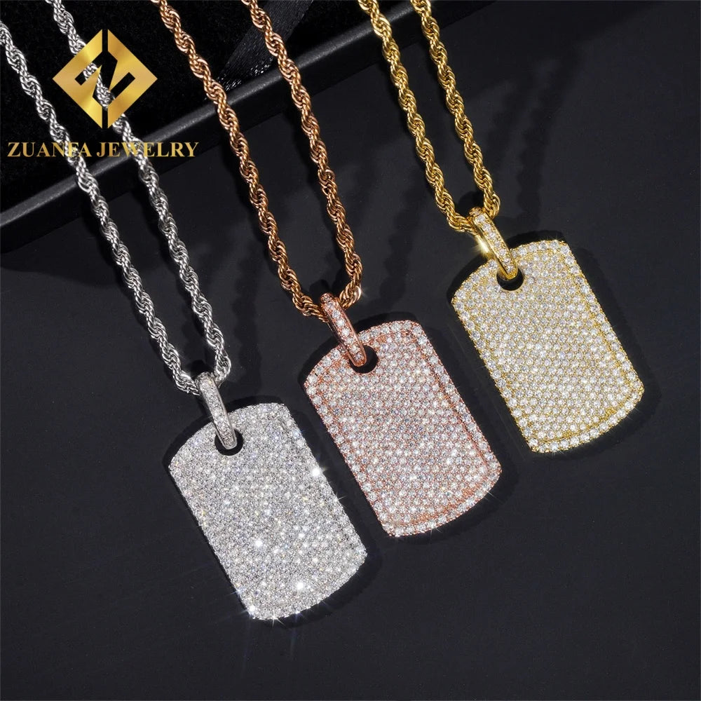 925 Sterling Silver Iced Out Moissanite Hip Hop Pendant