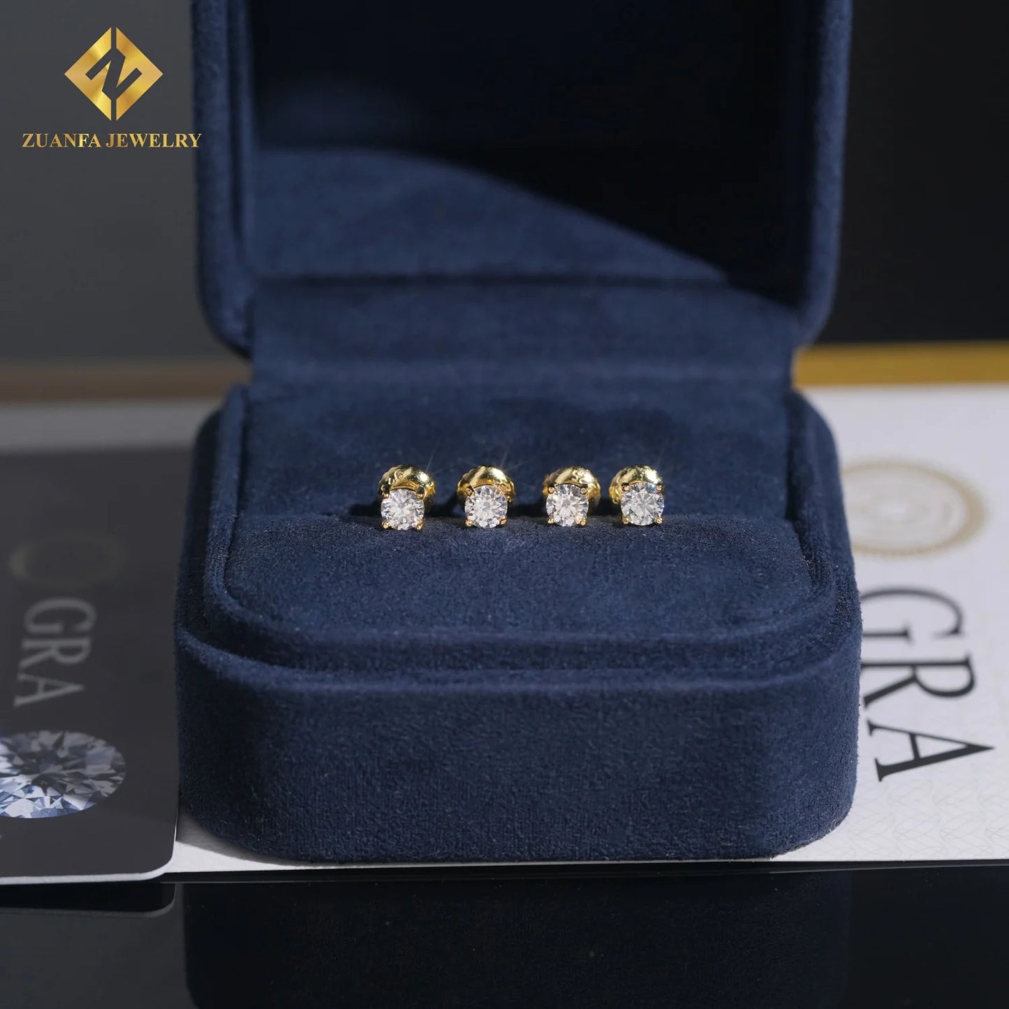 Moissanite Stud Earrings - 925 Sterling Silver, GRA Certified