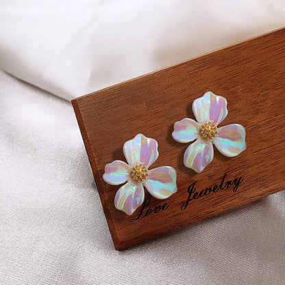 Pink Bow Pearl Earrings
