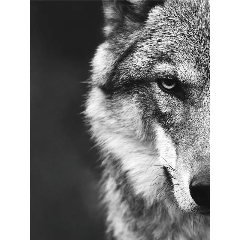 Wolf Head Canvas Wall Art - Waterproof Unframed Nordic Poster