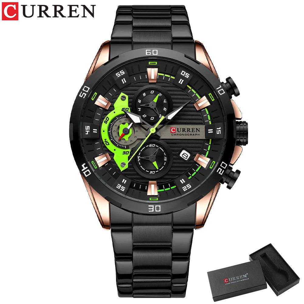 CURREN Men’s Stainless Steel Quartz Chronograph Watch, Model 8402