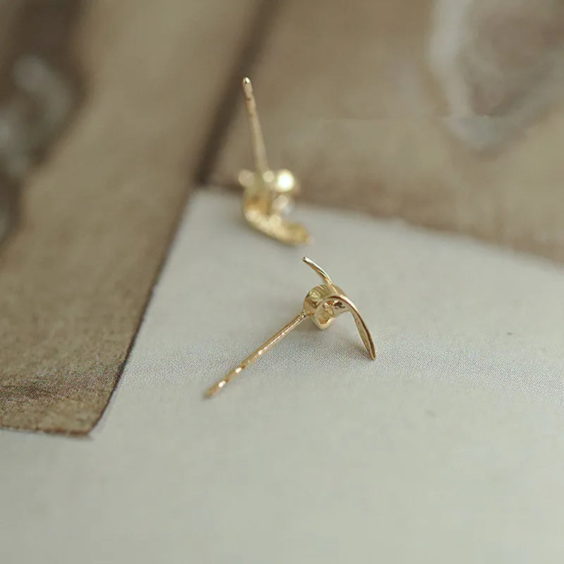 925 Sterling Silver Earrings - 14K Gold Plated with Zircon