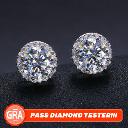 Moissanite Stud Earrings - 925 Sterling Silver Valentine's Day Gift