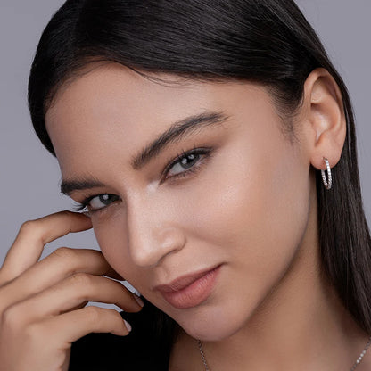 Moissanite Hoop Earrings - 925 Sterling Silver, D Color VVS1