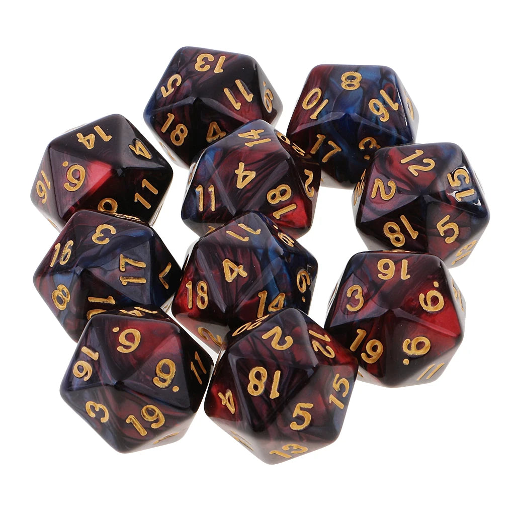 Sharp-Edge Resin Liquid-Core Dice Set for D&D and RPG Games