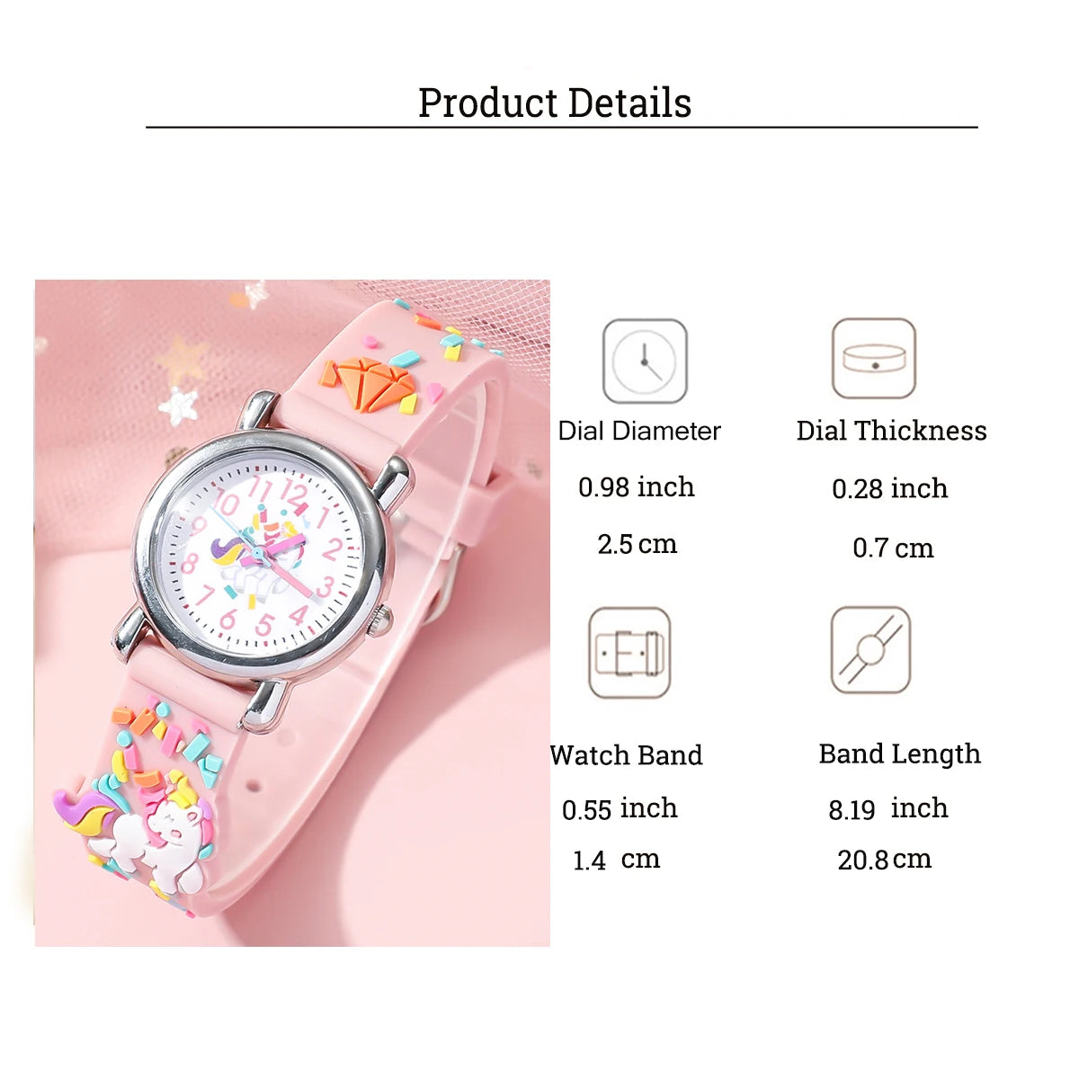 Unicorn Children's Watch & Jewelry Set - Pink