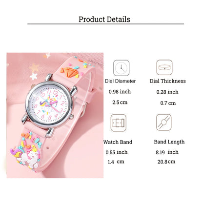 Unicorn Children's Watch & Jewelry Set - Pink