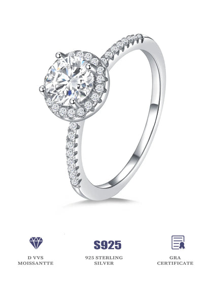Moissanite Ring - 925 Sterling Silver