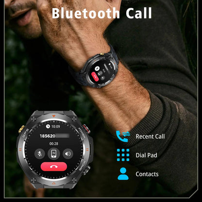 SENBONO KC82 GPS Smart Watch – 1.45" OLED, IP68, 650mAh, Compass & Altimeter