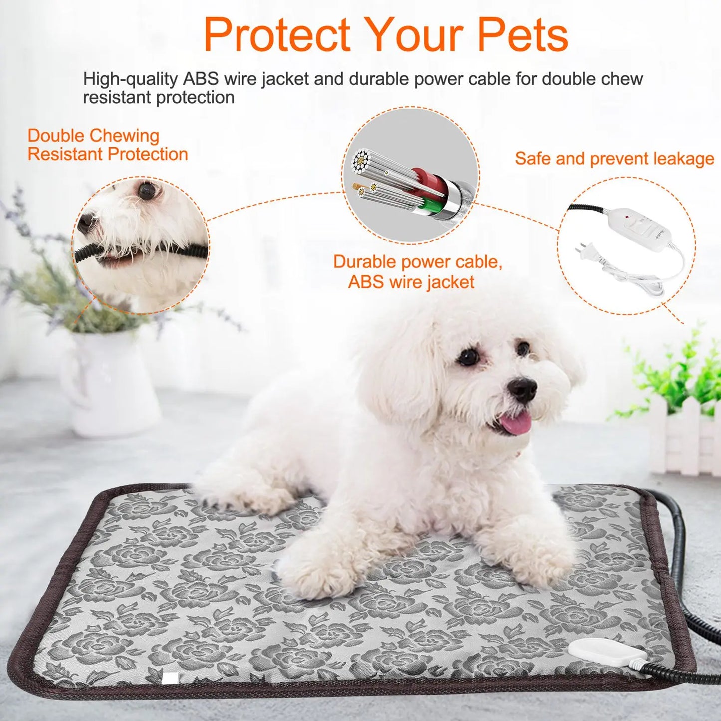 Pet Heating Pad - Waterproof, Adjustable Temperature