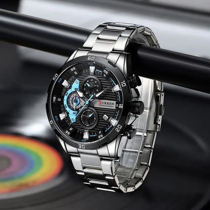 CURREN Men’s Stainless Steel Quartz Chronograph Watch, Model 8402