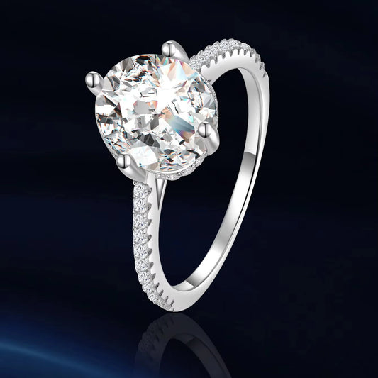 Big Moissanite Statement Ring - 925 Sterling Silver