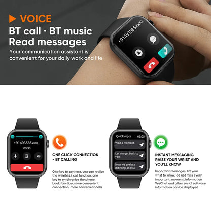 SENBONO Life3 Smartwatch - 1.83" Square, Bluetooth Call