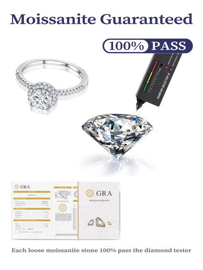 Moissanite Ring - 925 Sterling Silver