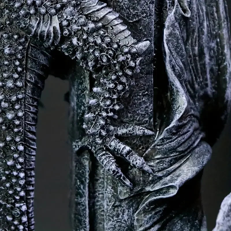 Dragon Pillar Candle Holders - Gothic Resin Set of 2