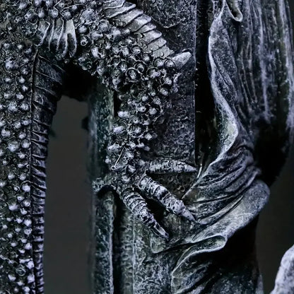 Dragon Pillar Candle Holders - Gothic Resin Set of 2