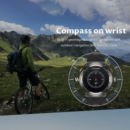 SENBONO KC82 GPS Smart Watch – 1.45" OLED, IP68, 650mAh, Compass & Altimeter