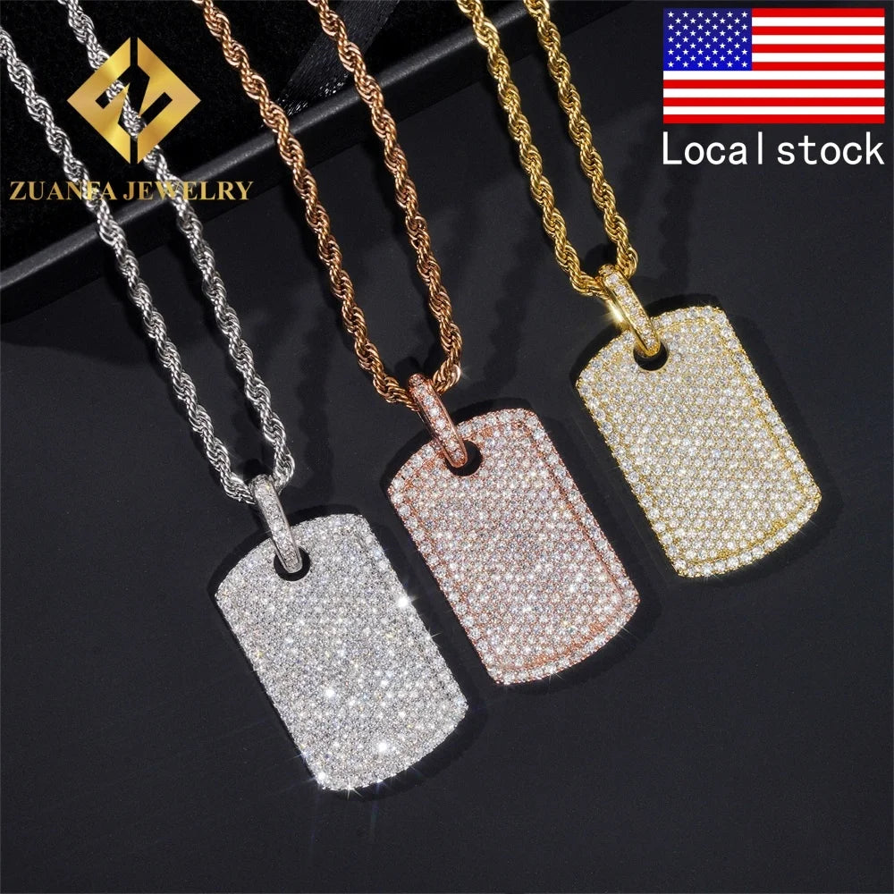 925 Sterling Silver Iced Out Moissanite Hip Hop Pendant