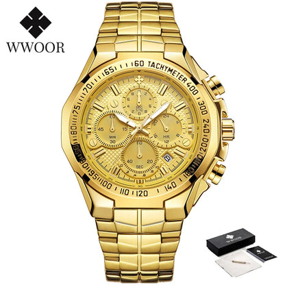 WWOOR Men’s Stainless Steel Quartz Chronograph Watch, Model 8868