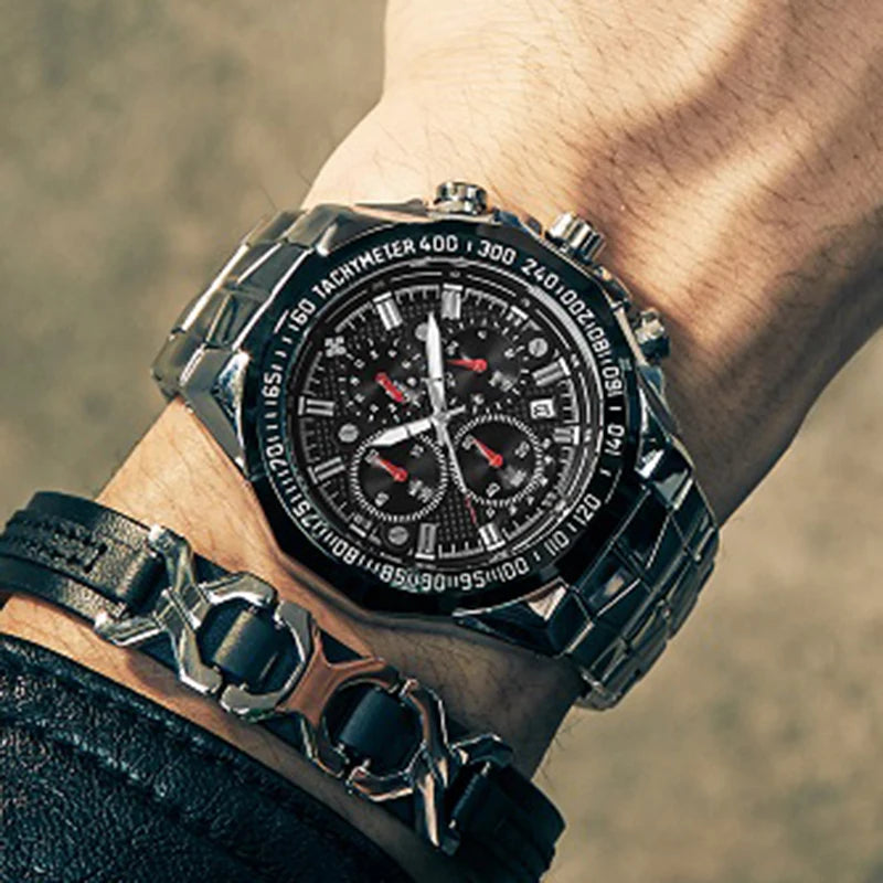 WWOOR Men’s Stainless Steel Quartz Chronograph Watch, Model 8868