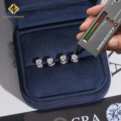 Moissanite Stud Earrings - 925 Sterling Silver, GRA Certified