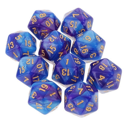 Sharp-Edge Resin Liquid-Core Dice Set for D&D and RPG Games