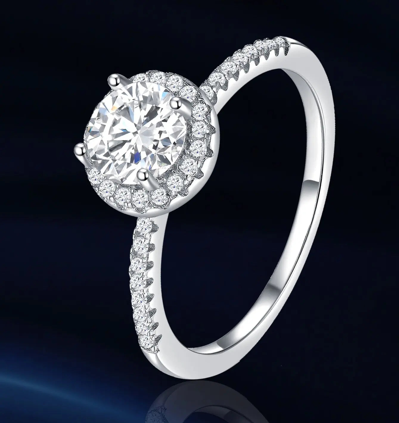 Moissanite Ring - 925 Sterling Silver