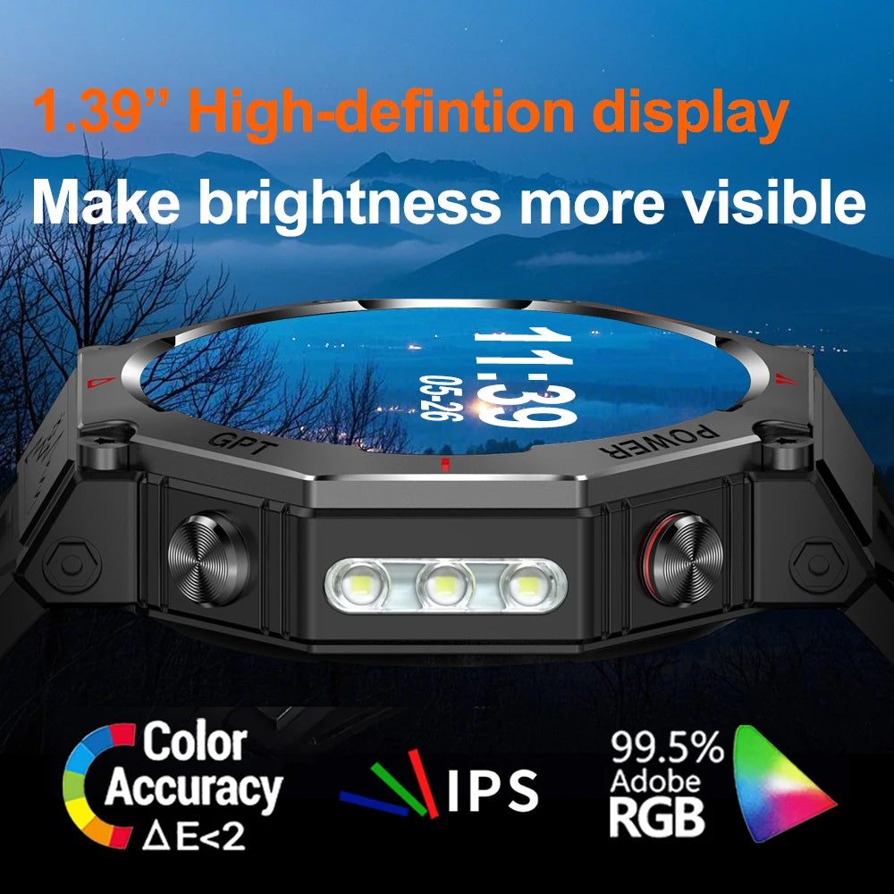 SENBONO KC91 GPS Outdoor Smartwatch - AI Voice, GPT