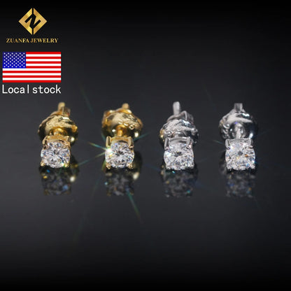 Moissanite Stud Earrings - 925 Sterling Silver, GRA Certified