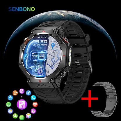 SENBONO KC91 GPS Outdoor Smartwatch - AI Voice, GPT